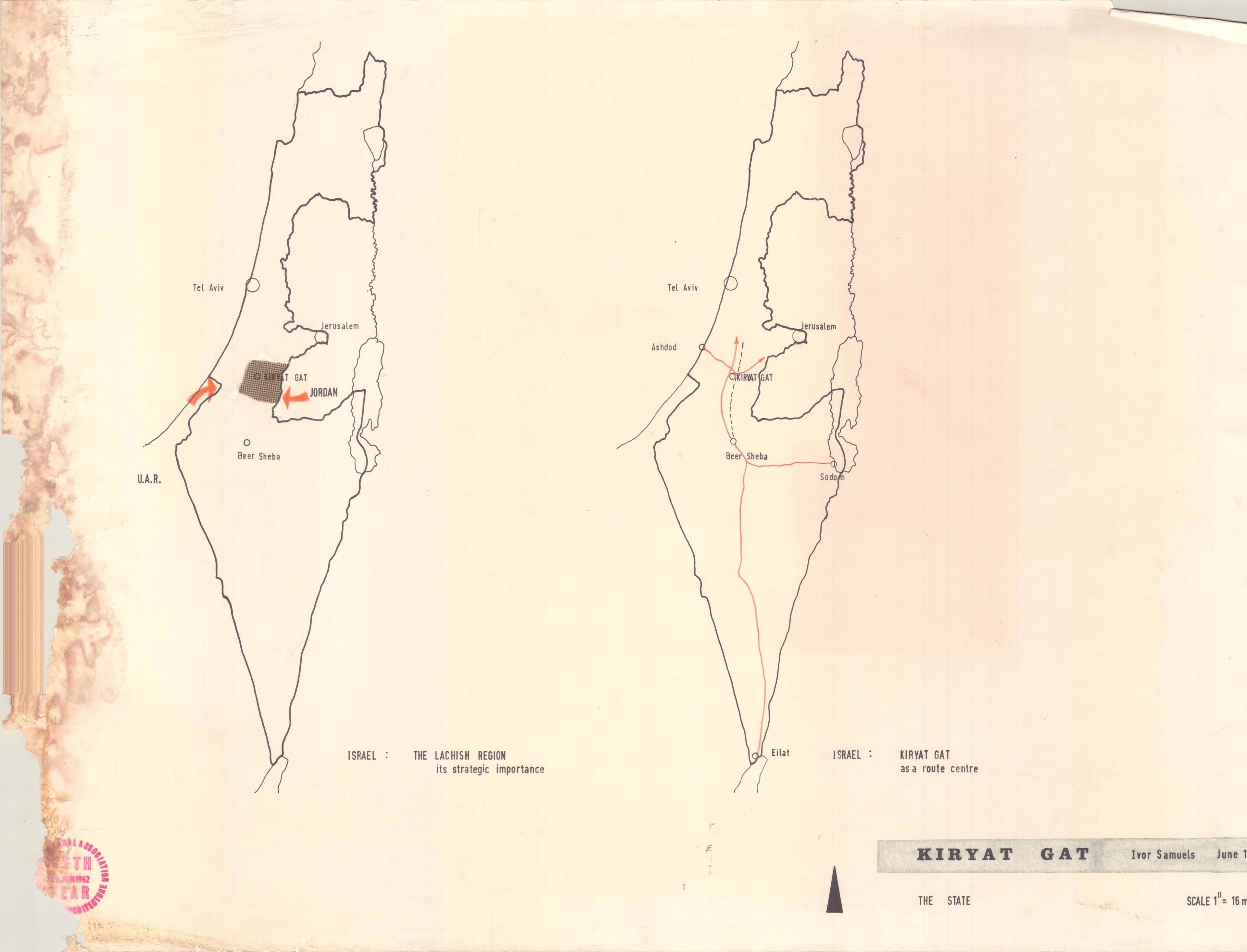 Two historical maps of the Middle East region, one emphasizing a specific territorial area.