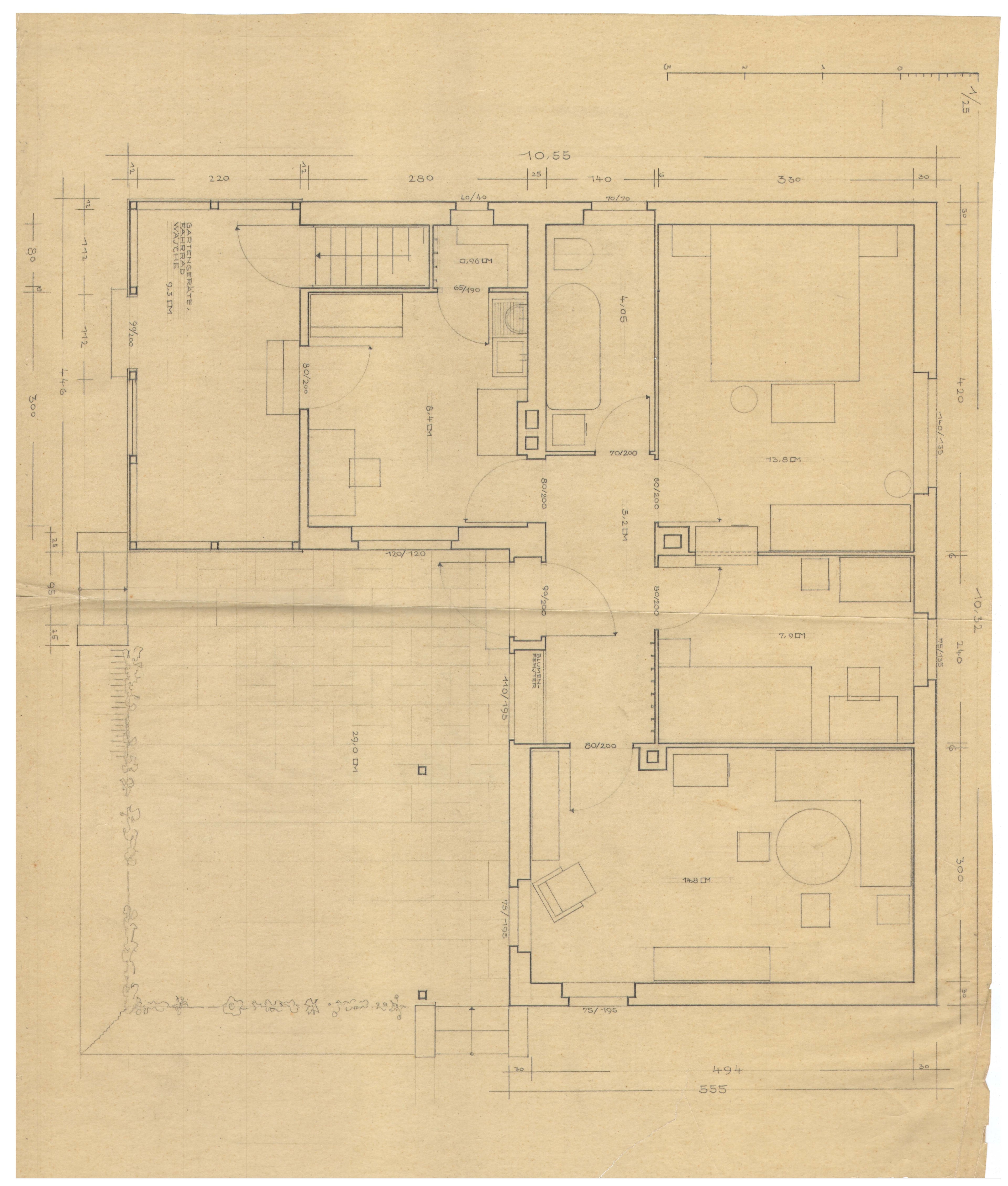 Otto Koenigsberger. Otto Koenigsberger, design for an unidentified house, c1930. Credit: AA Archives: 2012:P148