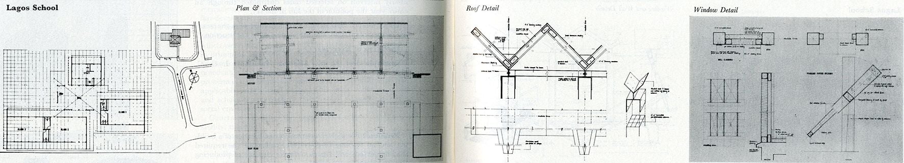 Four technical diagrams: a floor plan, a schematic, an optics illustration, and a physics equation diagram.
