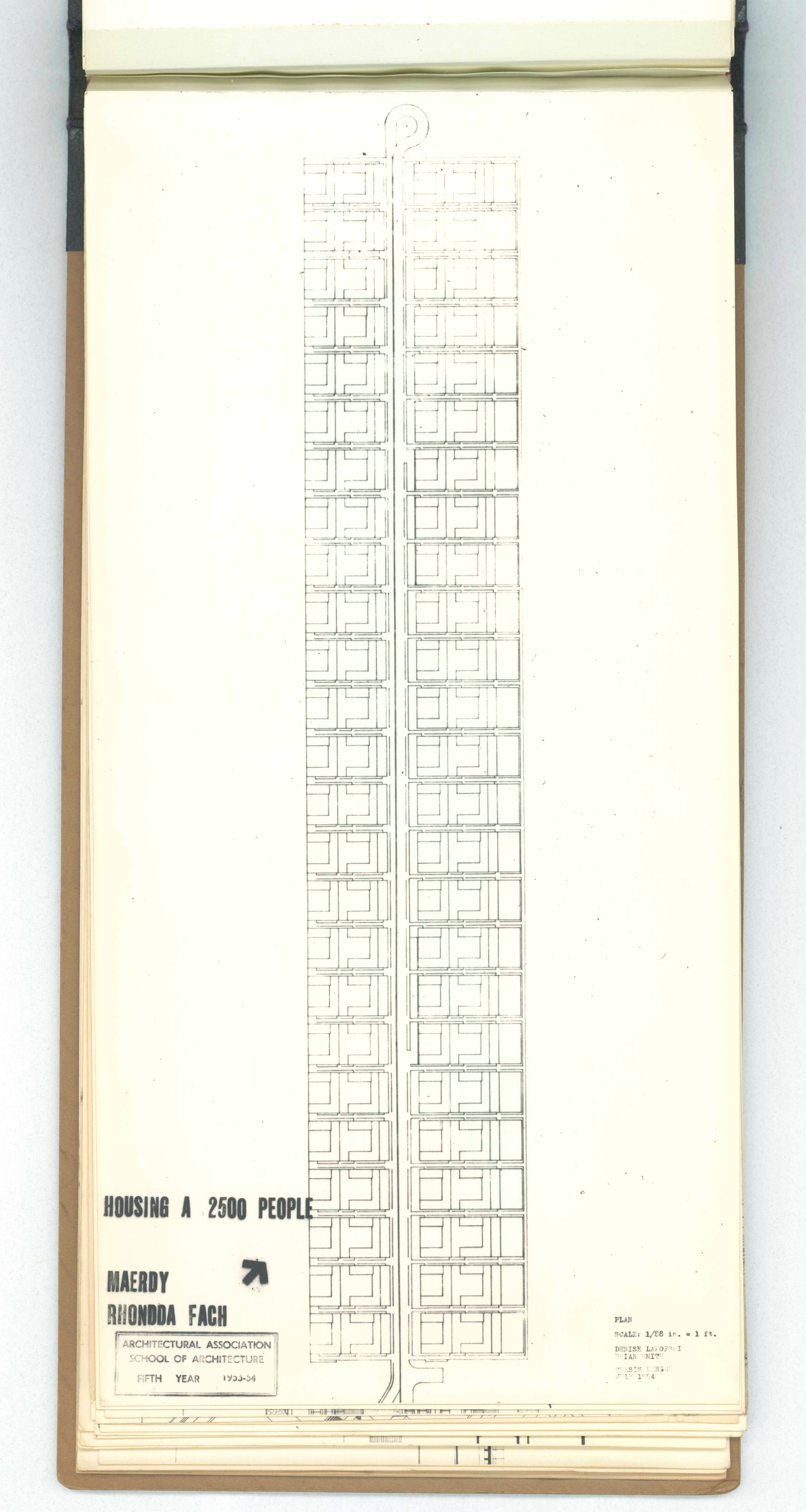 Denise Lakofski and Brian Smith, 'Maerdy Redevelopment, Rhondda Fach'. AA Fifth Year Thesis. The Architectural Archives, University of Pennsylvania. By the gift of Robert Venturi and Denise Scott Brown.