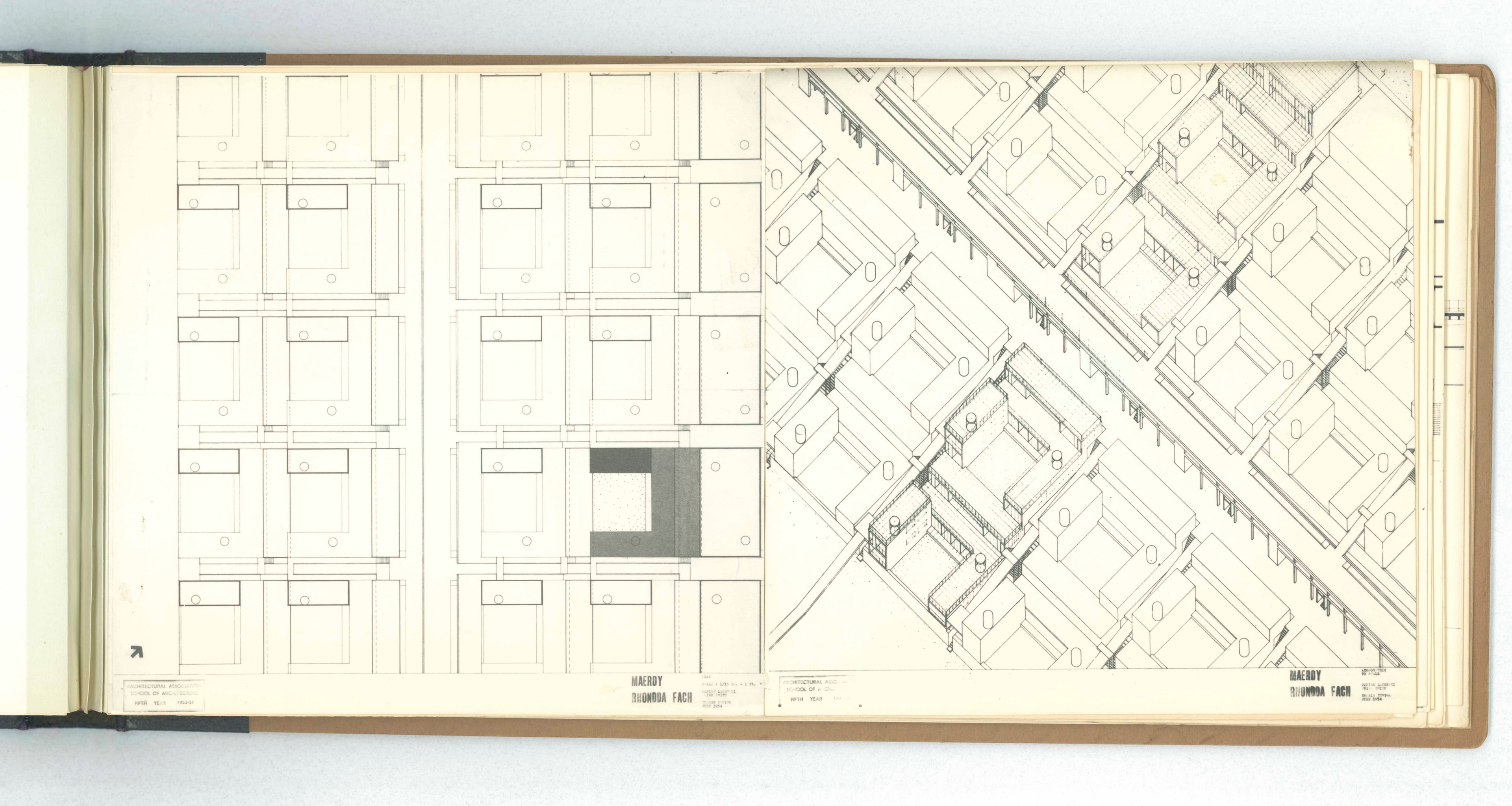 Denise Lakofski and Brian Smith, 'Maerdy Redevelopment, Rhondda Fach'. AA Fifth Year Thesis. The Architectural Archives, University of Pennsylvania. By the gift of Robert Venturi and Denise Scott Brown.