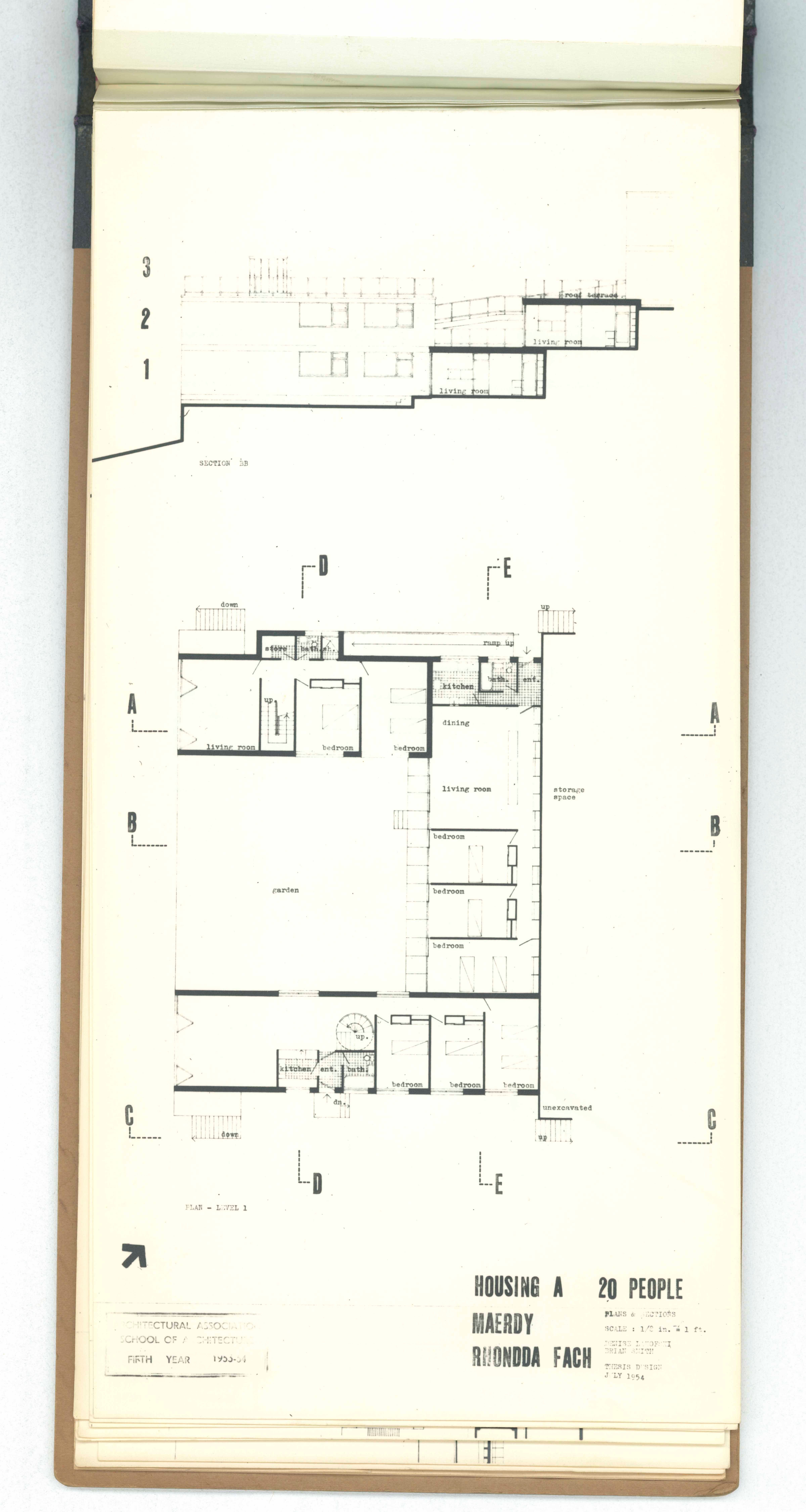 Denise Lakofski and Brian Smith, 'Maerdy Redevelopment, Rhondda Fach'. AA Fifth Year Thesis. The Architectural Archives, University of Pennsylvania. By the gift of Robert Venturi and Denise Scott Brown.