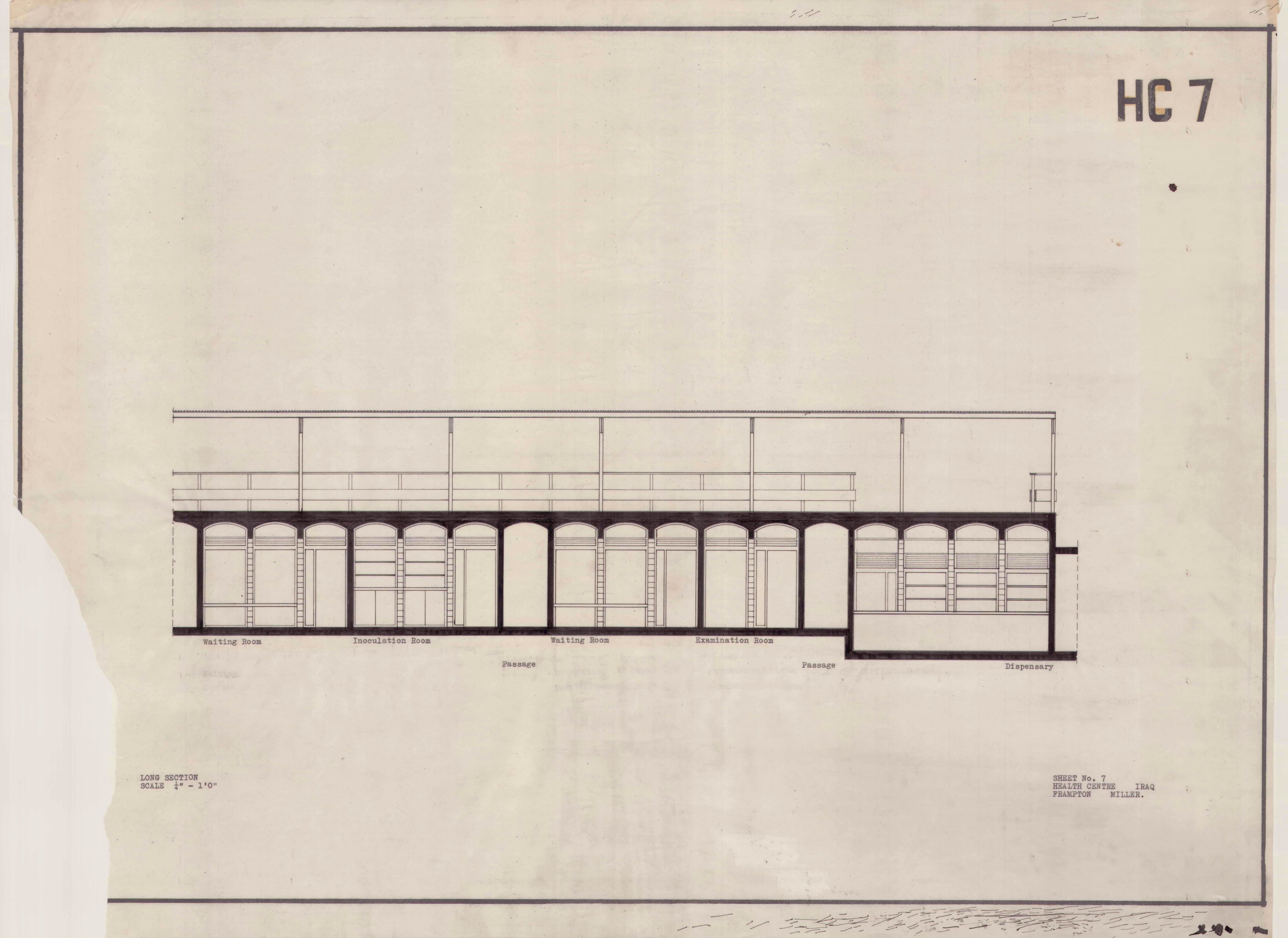 John Miller and Kenneth Frampton, 'Health Centre in Iraq', AA Department of Tropical Architecture, 1955