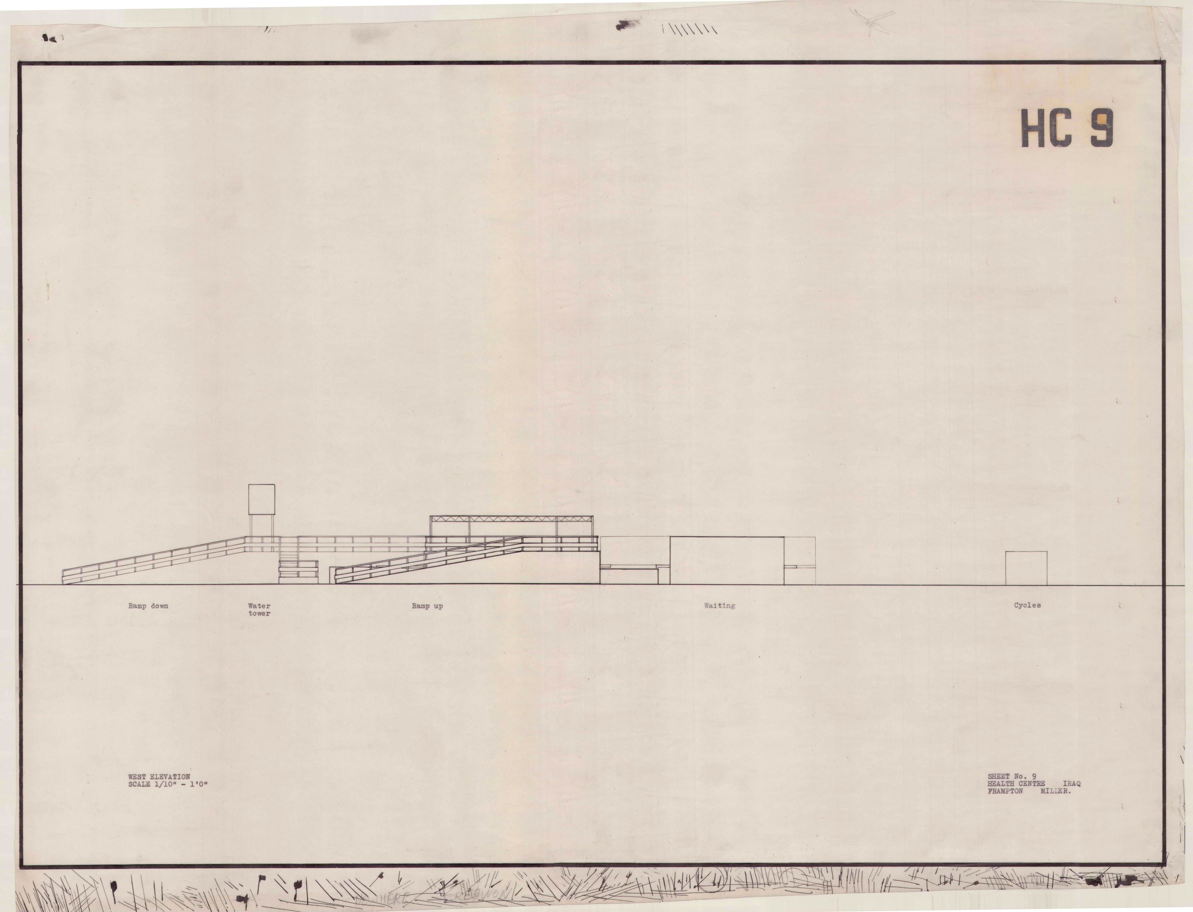 John Miller and Kenneth Frampton, 'Health Centre in Iraq', AA Department of Tropical Architecture, 1955