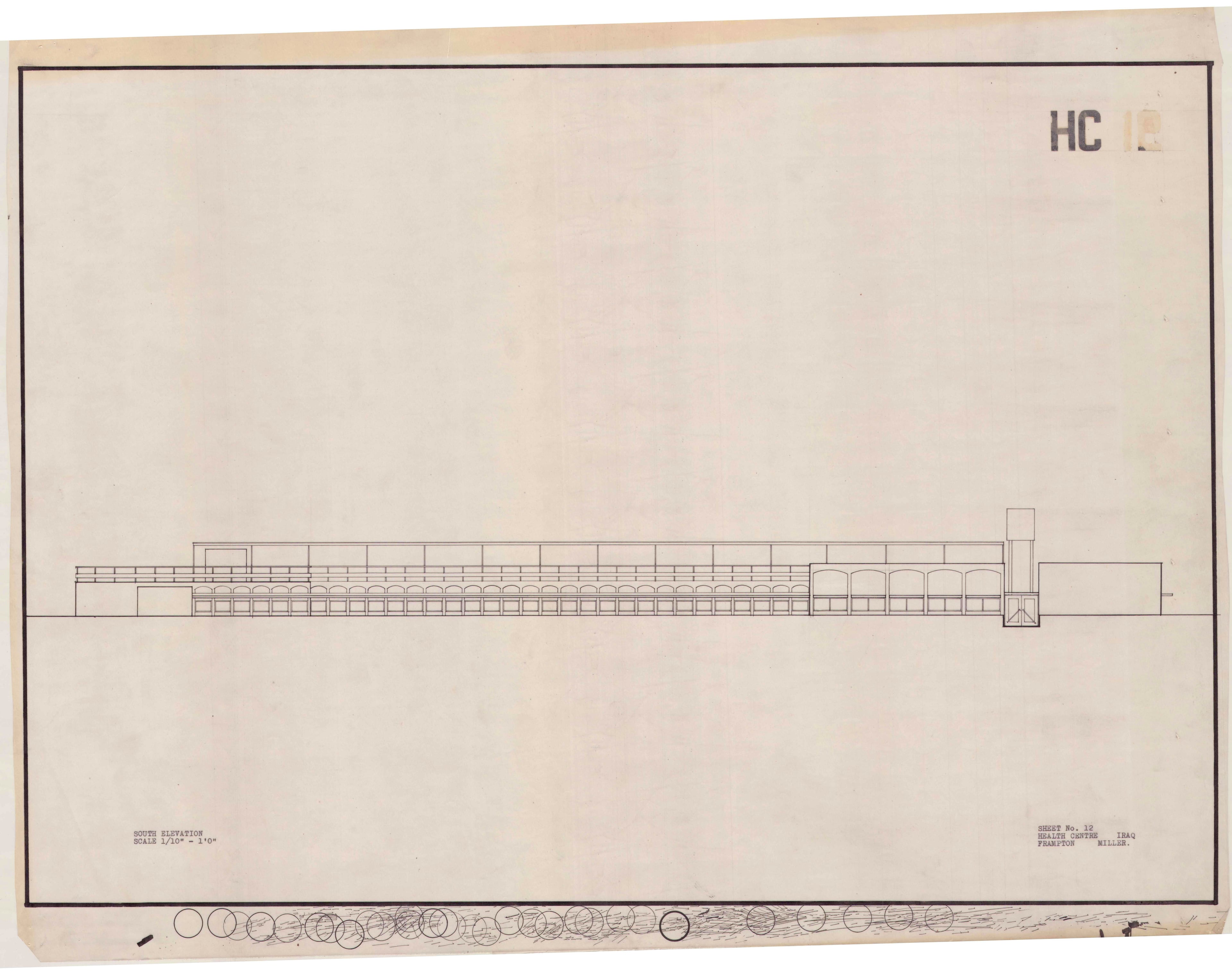 John Miller and Kenneth Frampton, 'Health Centre in Iraq', AA Department of Tropical Architecture, 1955