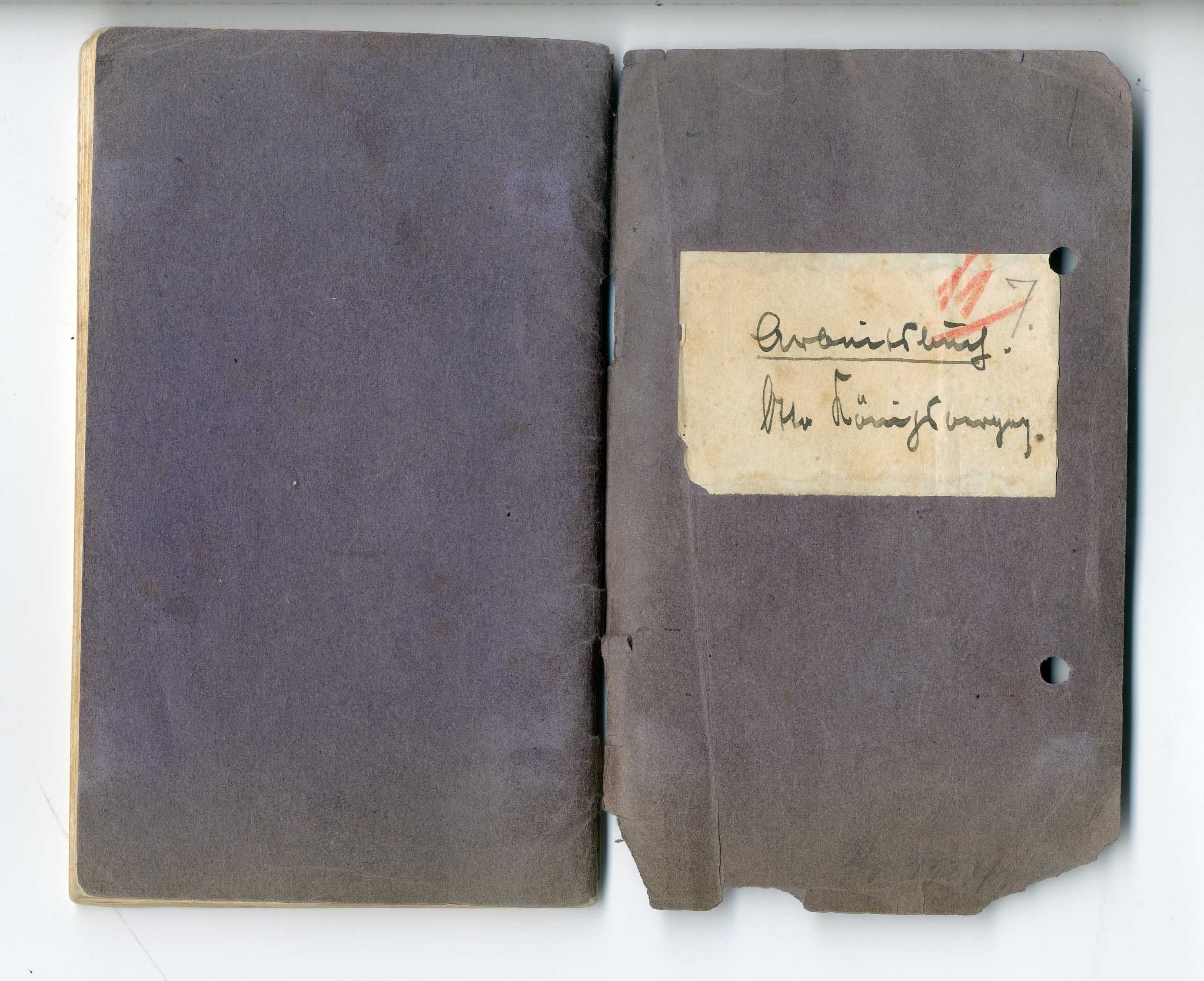 Otto Koenigsberger.  Otto Koenigsberger's practical training record notebook, 1927. Credit: AA Archives: OK4