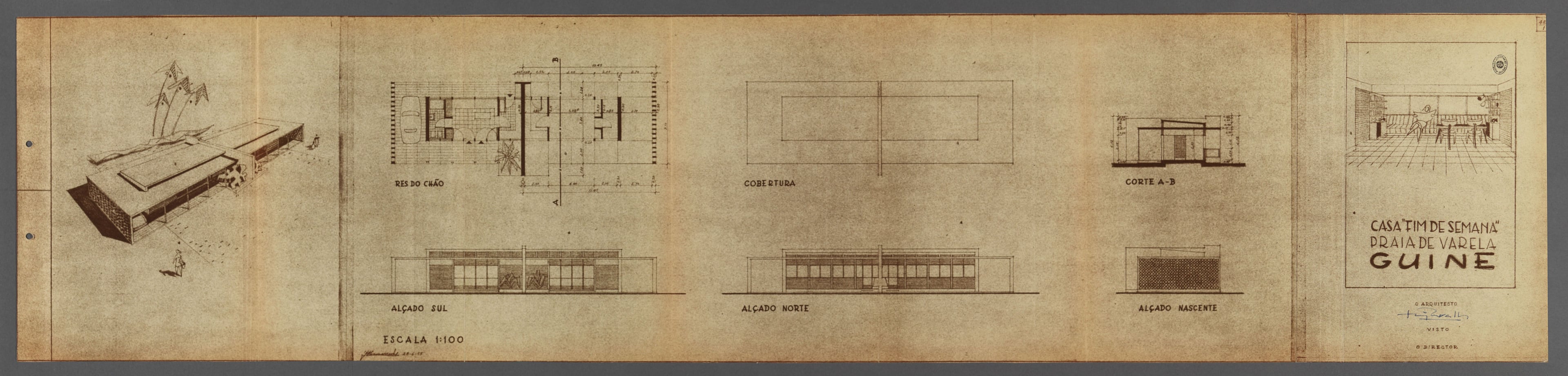 Houses, Praia da Varela, Guinea-Bissau. Credit Portugal, Arquivo Histórico Ultramarino – PT, AHU (1955-56)