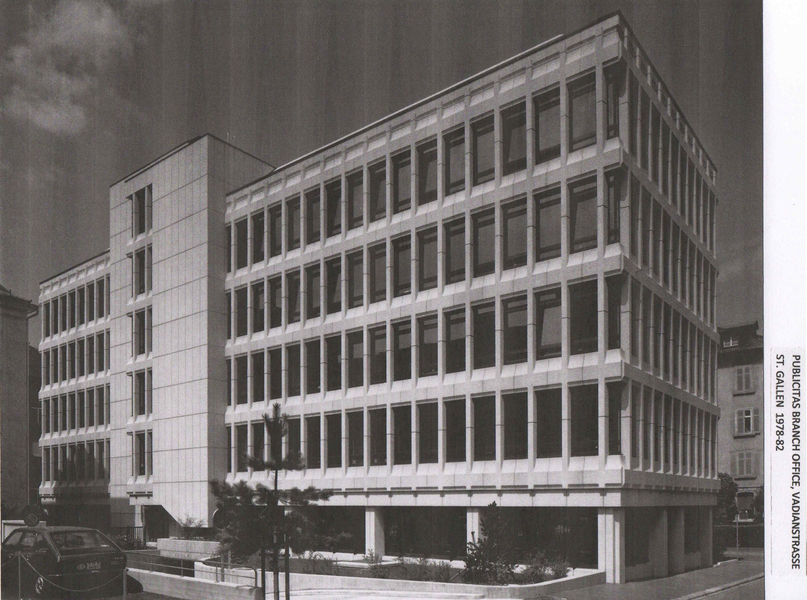 John Steerwood (for Danzeisen + Voser), Publicitas Branch Office, St Gallen, Switzerland, 1979. Photograph.