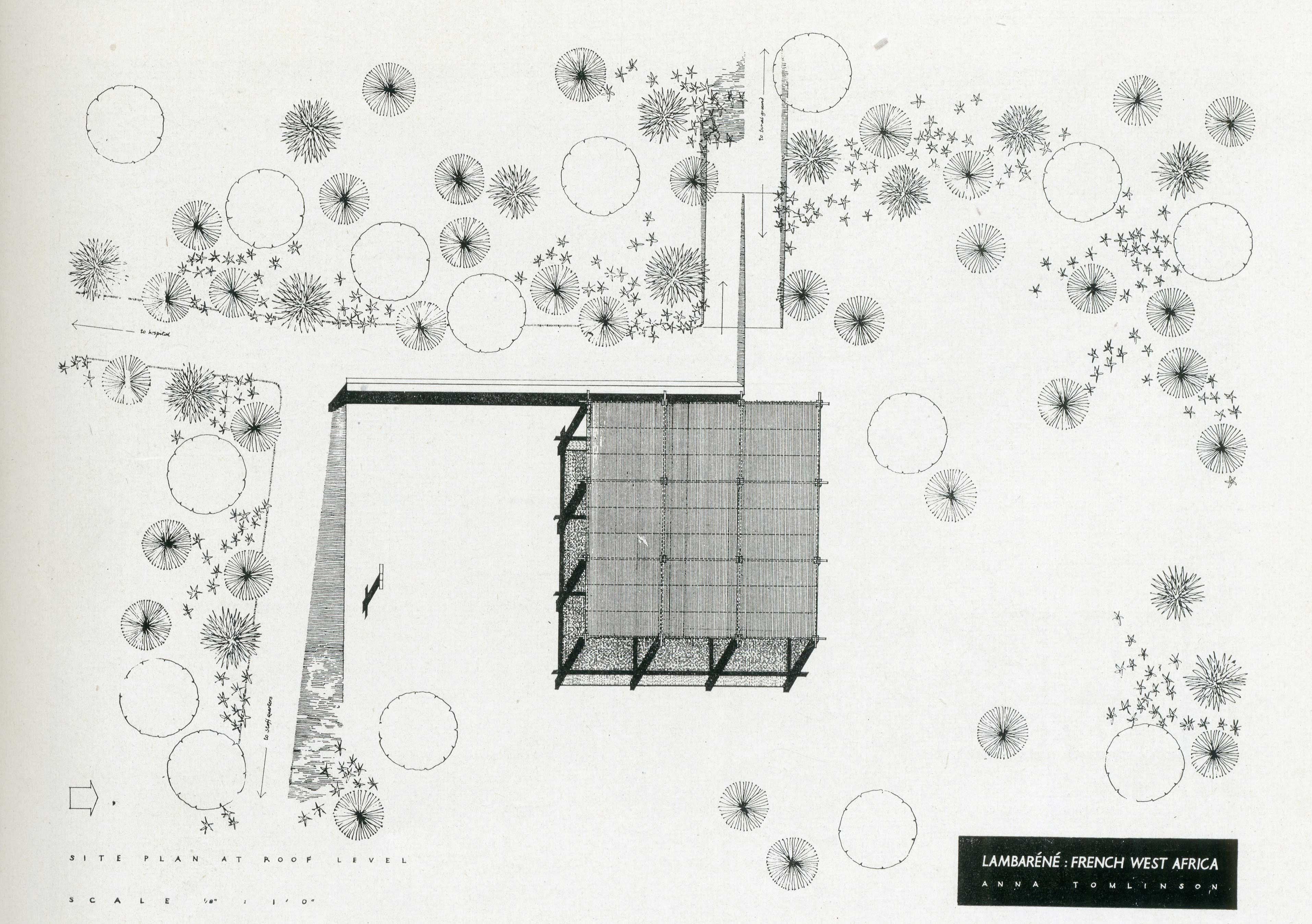 Anna Tomlinson, 'Chapel at Lambarene, French West Africa', AA Department of Tropical Architecture, 1955.