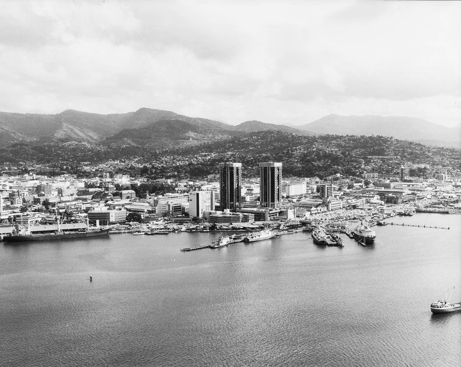 Ruskin Punch, for Anthony C. Lewis and Associates: Eric Williams Financial complex, Port of Spain, Trinidad (1978)