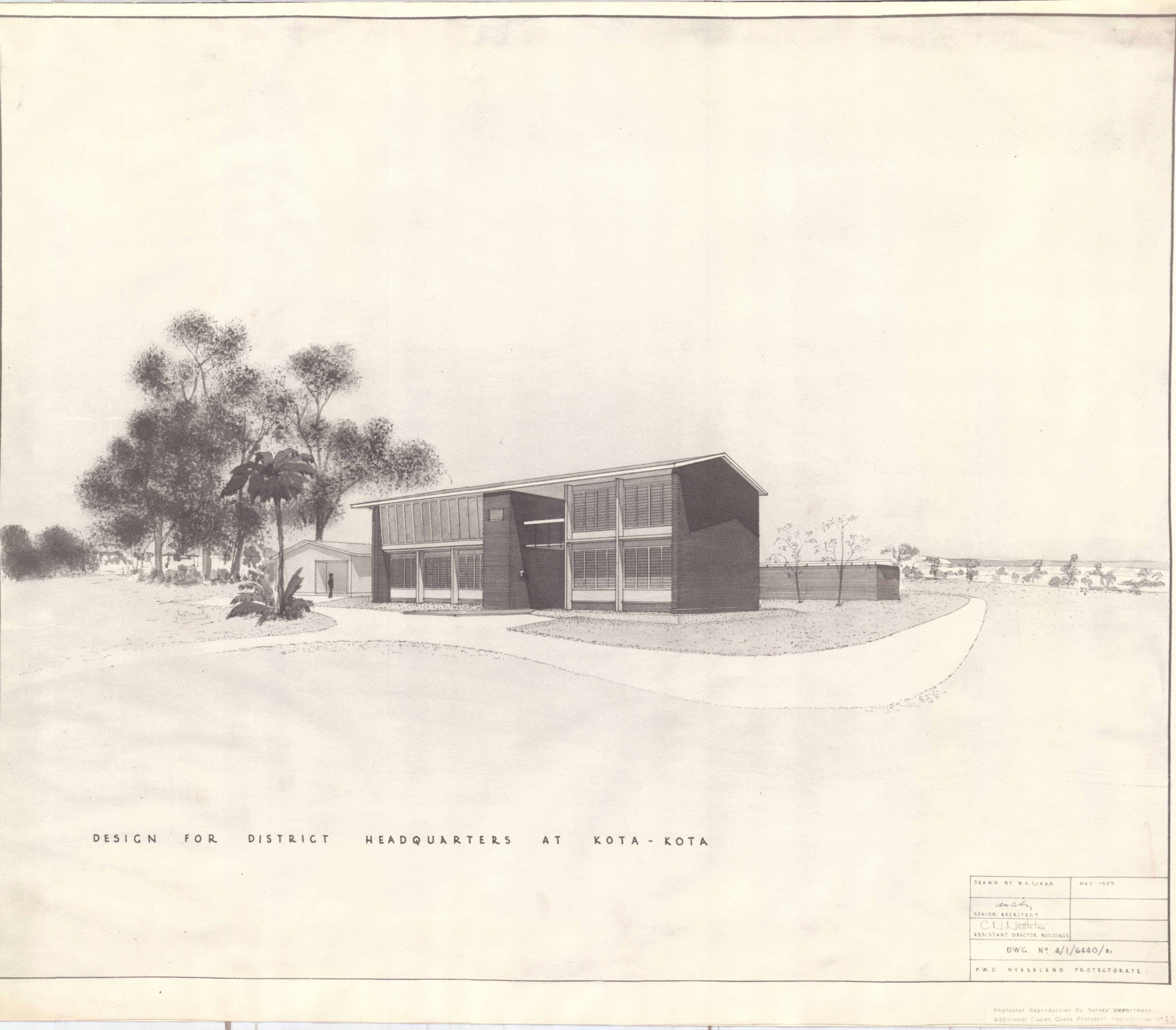 Architectural rendering of a modern house with large windows and a unique roofline.